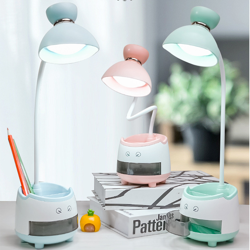 新品触控六档桌面小台灯可推移笔筒收纳儿童折叠便携阅读宿舍