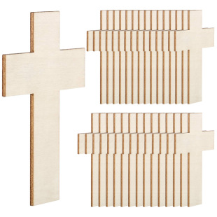 Factory direct wood color cross wood chip children's painting Amazon DIY painting tools wood crafts