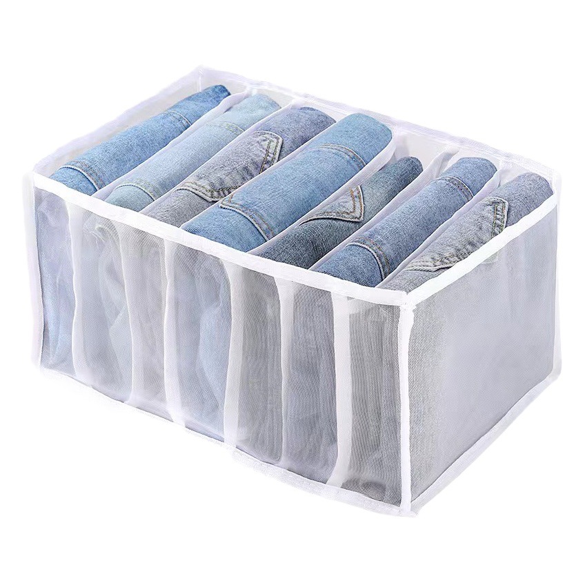 Pantalones de almacenamiento ropa Artefacto caja de la Caja para los pantalones vaqueros compartimiento organizador bolsa de ropa cesta partición del hogar armario en capas