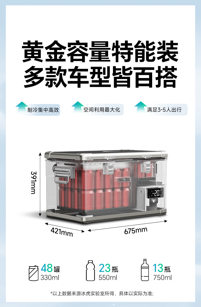 Ice Tiger's New Portable Car Refrigerator for Outdoor Camping, Suitable for Cars, Suvs, and Pickup Trucks, with Large Capacity for Refrigeration and Freezing