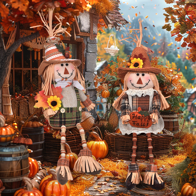 Nuevo festival de cosecha transfronterizo muñeca Rudolf Decoración de Día de Acción de Gracias muñeca enana regalo Decoración de escritorio