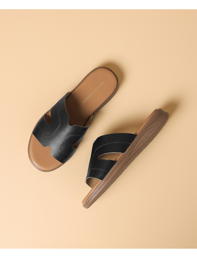 Dép sandal nữ quai chữ V đế mềm phong cách thanh lịch — M683 Màu be chi tiết 20