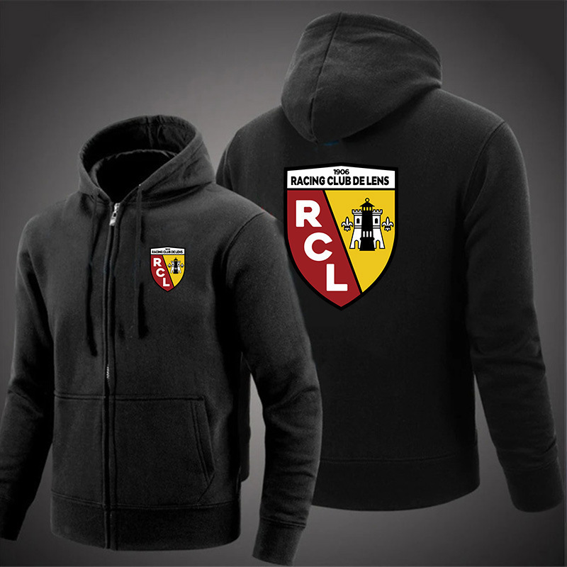 Cross-Border Sweatshirt Hot Sale Rcl Hooded Long-Sleeved Men's Embroidered Drawstring Zipper Closed Pure Color Casual Sportswear Repair