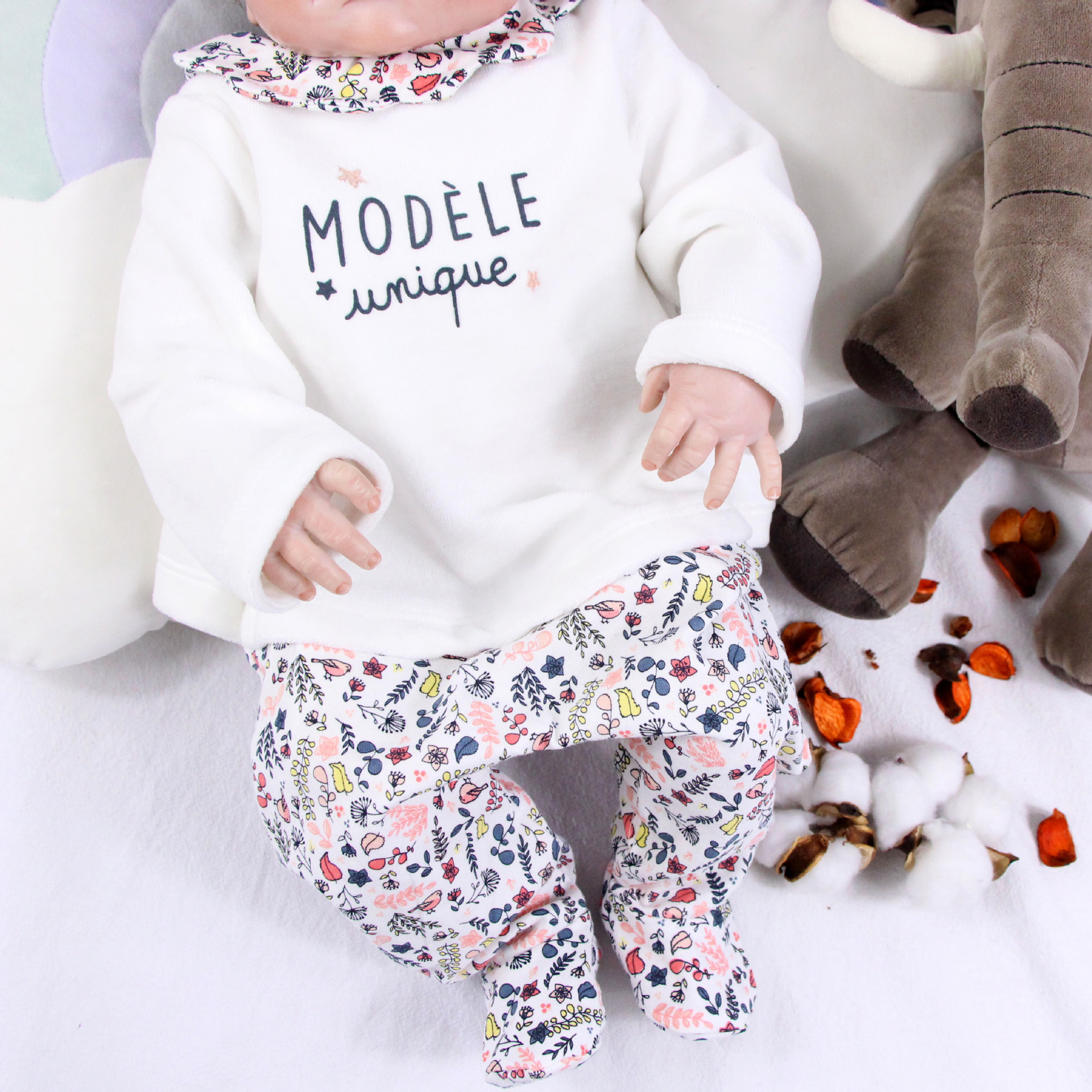 2021 spring new newborn velvet romper ba...