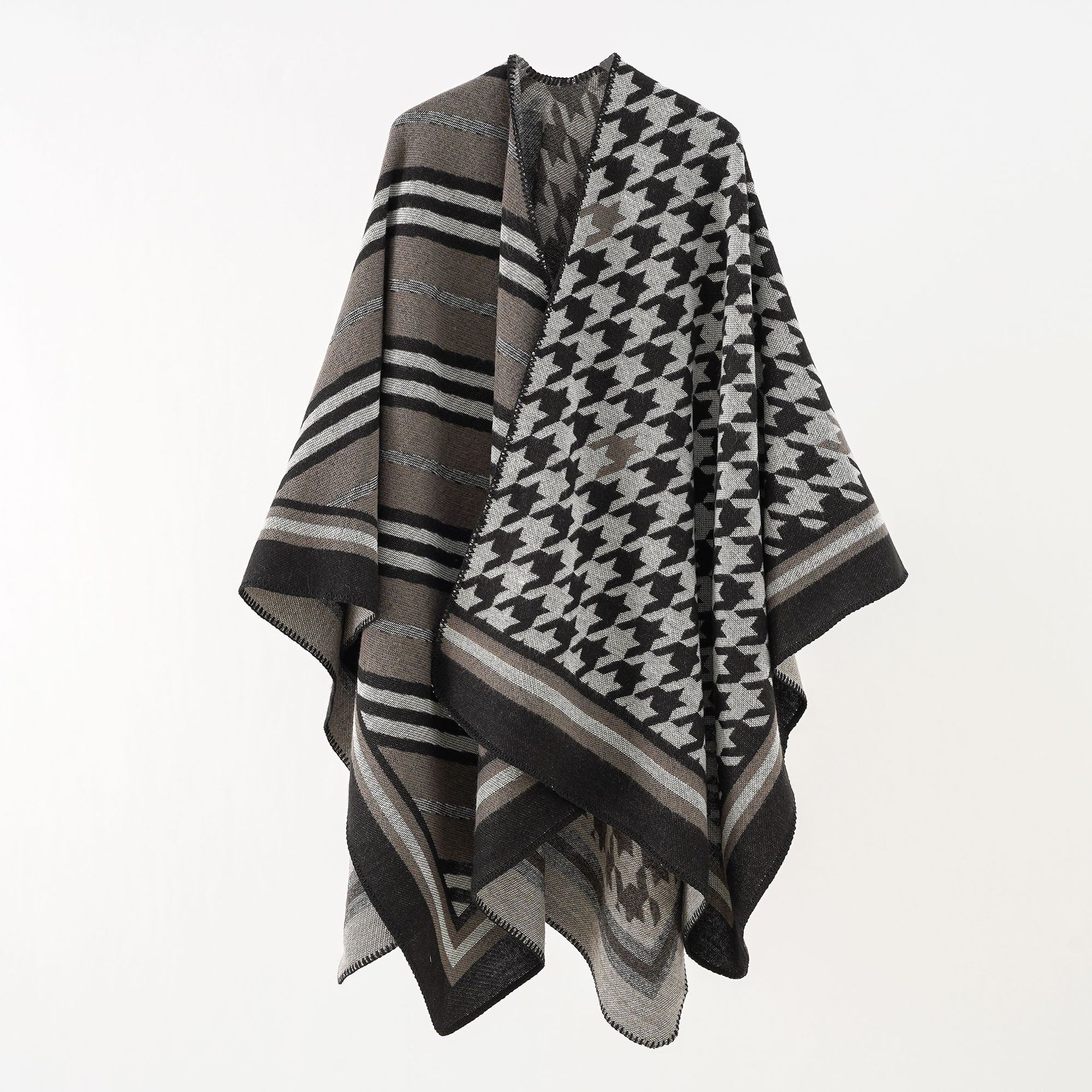 Otoño e Invierno nuevas mujeres houndstooth largo engrosada chal decorativo Cachemira caliente