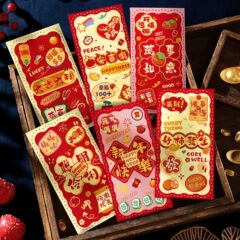 新年の紅包、ロゴ入り、新デザイン2026年馬年漫画風お金袋、友達への贈り物、ギフト用、汎用赤封筒