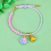 Hydrangea handmade rice dumpling with peach blossom knot bracelet-pink blue