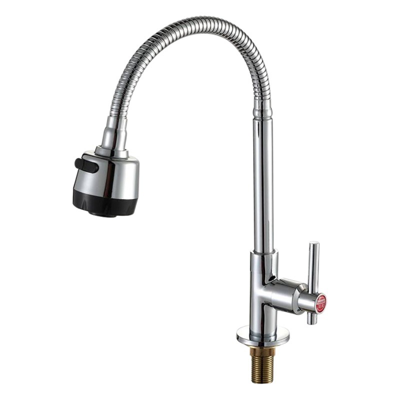 Taoguo Kitchen Hot and Cold Faucet Washbasin Dishwashing Laundry Pool Sink Basin Rotatable Household Single Cold Cage Head