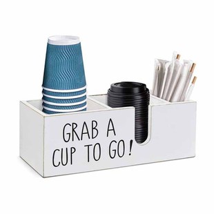 Wooden Coffee Station Storage Box Coffee Bar Accessories Storage Device Counter Cup Storage Rack Manufacturer Supply