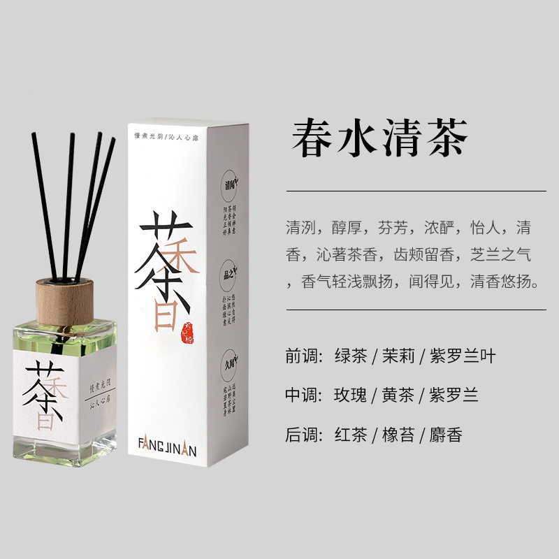 100mlの茶の味のアロマの無火の薫香の寝室の中で持続的な薄香系の部屋の家庭用の置物の拡香|undefined
