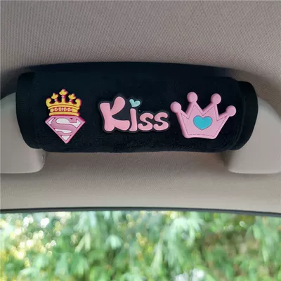 Creative Cute Cartoon Car Handle Sürətlər qutusu və əl tormozu başlıqları - black-velvet-one-crown-handle
