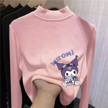 女童德绒半高领打底衫秋冬装儿童长袖T恤中大童加绒童装保暖上衣
