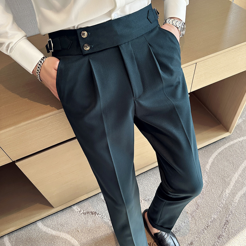 Pantalones de Vestir para Hombre, Estilo Británico Nápoles, Corte Slim Fit, Ajustados, Casuales de Negocios, Primavera 2025 image 3