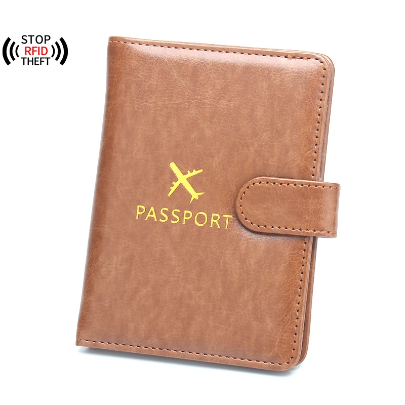 Wallet Anti -magnetic passport clip Multi -function multi -function multi -function multi -plug card seat folding buckle and fastening passport Ben leather card clip bag
