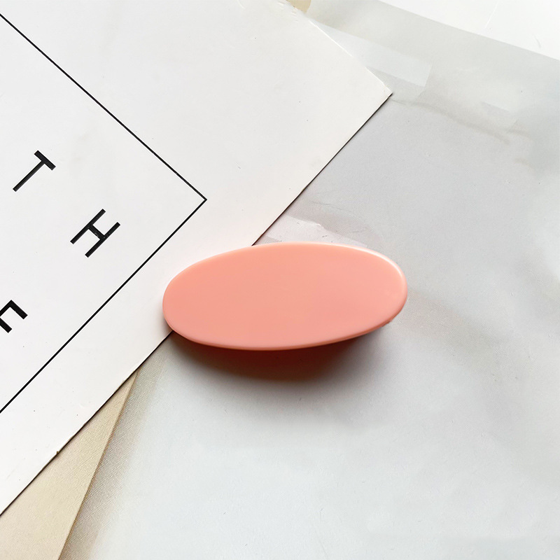 韩版4cm马卡龙鸭嘴夹奶油胶手工配件diy发夹亮面椭圆形bb夹侧边夹