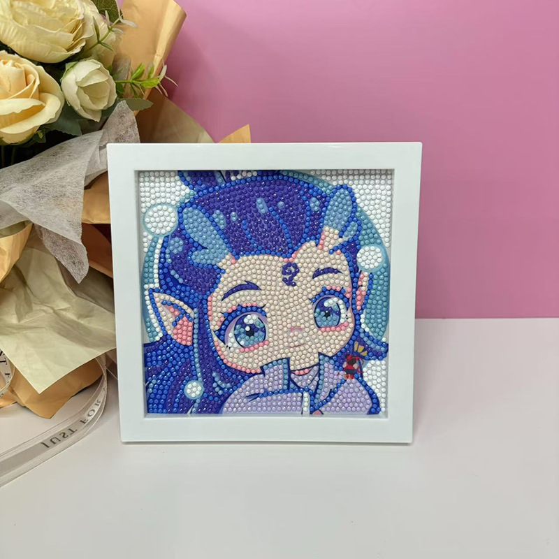 Nueva pintura de diamantes Nezha para niños hechos a mano bricolaje dibujos animados Sanrio pegatinas de mampostería juguetes de diamantes adhesivos para niñas