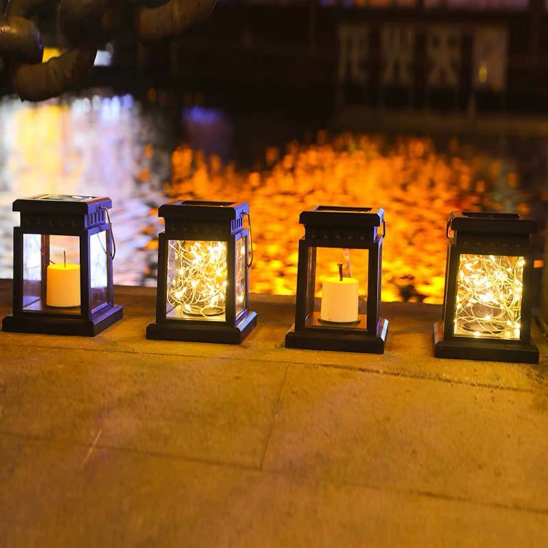 LED candle solar-powered, retro decorations for gazebo, small handheld night light