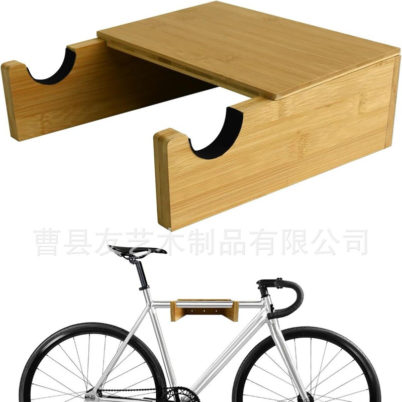 クロスボーダー竹木自転車ラック壁掛け式マウンテンバイク木製収納棚木製壁自転車展示棚|undefined