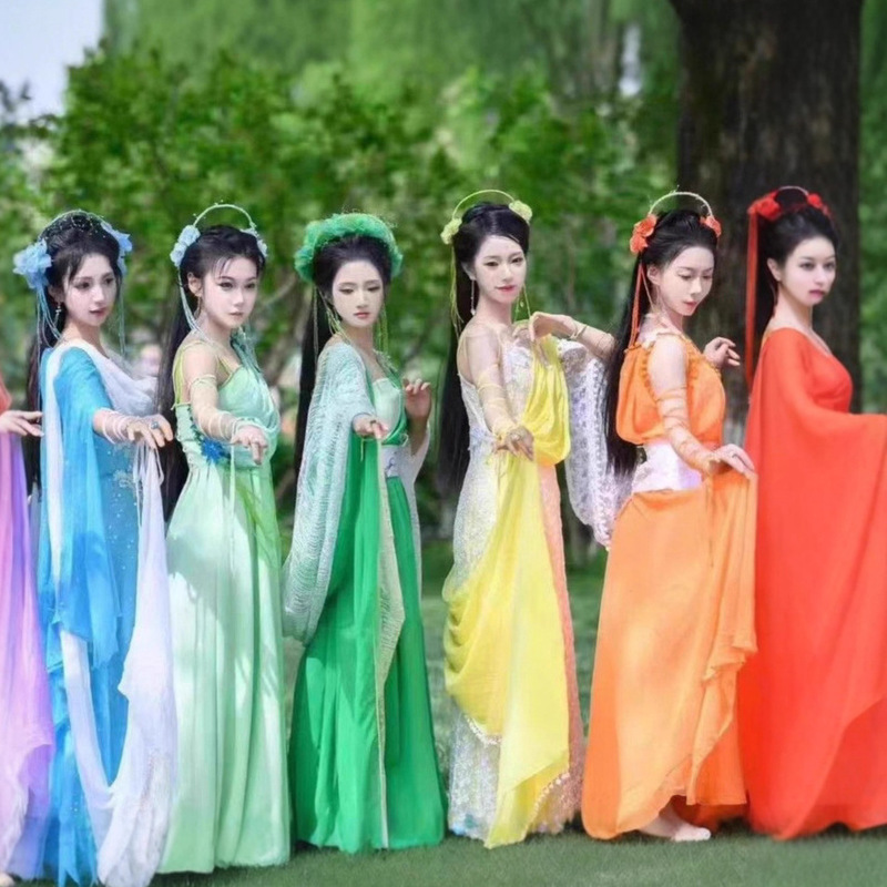 Joyful Seven Fairies' Clothing, Same Style, Multi-Color Ancient Style Han Dynasty, Elegant Fairy Dress, Beautiful Daily Suit