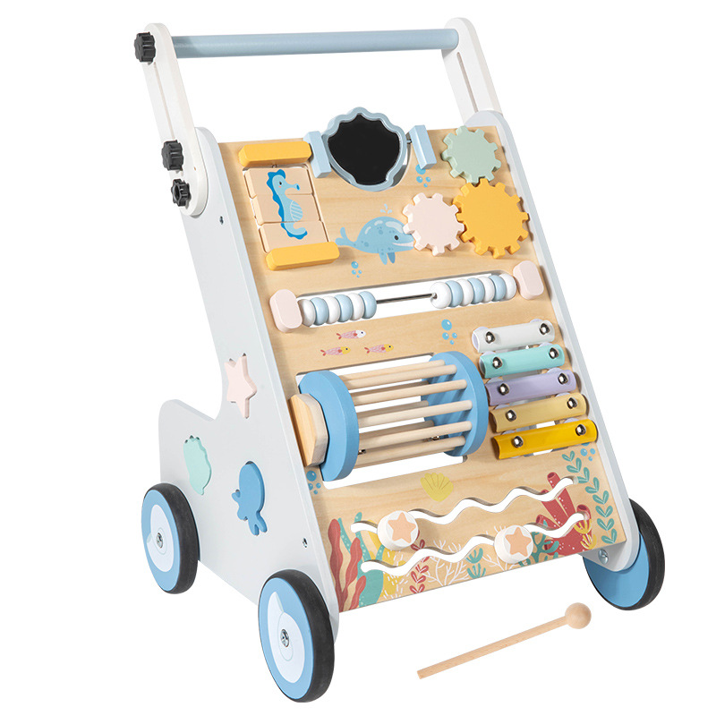 Juguetes infantiles de madera para bebés caminantes carro de compras multifuncional carro de playa 4 - 6 años de edad image 13