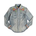 定制男装工厂Embroidered Western Shirt西部绣花牛仔衬衫男长袖