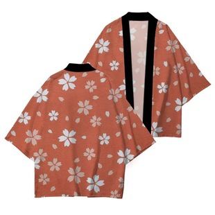Foreign Trade Japanese Retro Harajuku Digital Print Kimono Unisex Cape Home Casual Cardigan Robe Yukata Summer