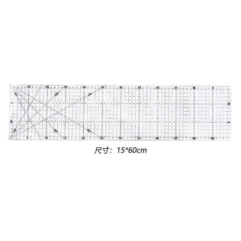 Regla de costura acrílica cuadrada negra transparente cuadrada regla material de herramientas de fabricación de ropa