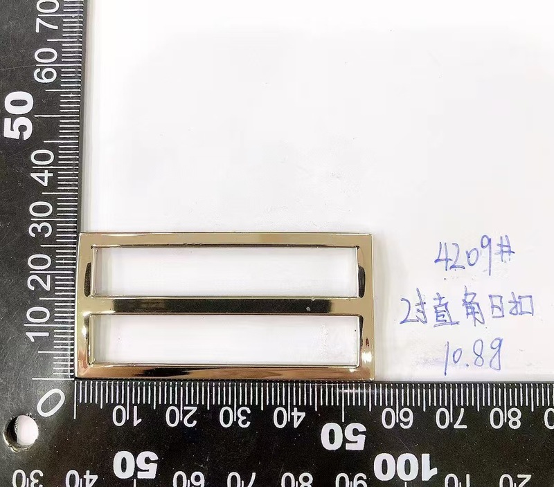 亜鉛合金製日本式バックル、直角シルバーメタルダイカスト角型3段階バックル、高級荷物用バッグウェビング調整バックル|undefined