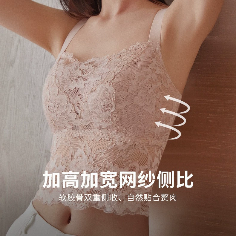 Lace bra, underwear, sexy protective underware, breathable summer thin T-shirt, beautiful back, plus size