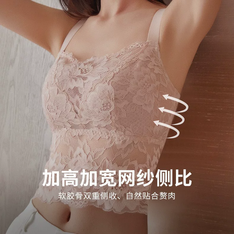 Lace bra, underwear, sexy protective underware, breathable summer thin T-shirt, beautiful back, plus size