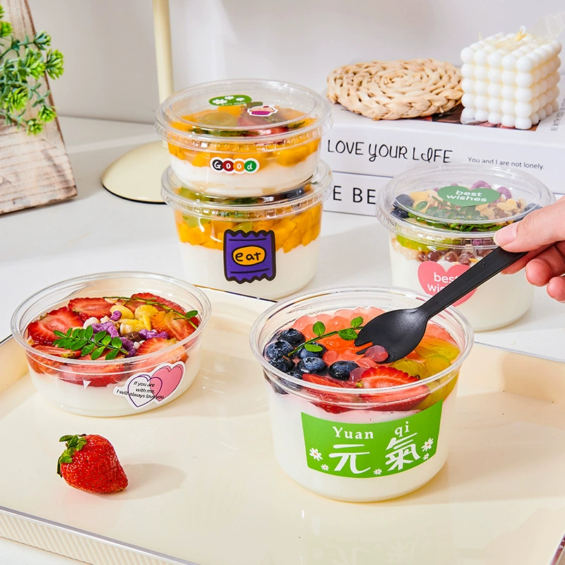 Thousand layer cake box disposable yogurt pudding fruit dessert packaging box ice cream soy milk baking packaging box