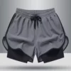 Double -layer shorts gray