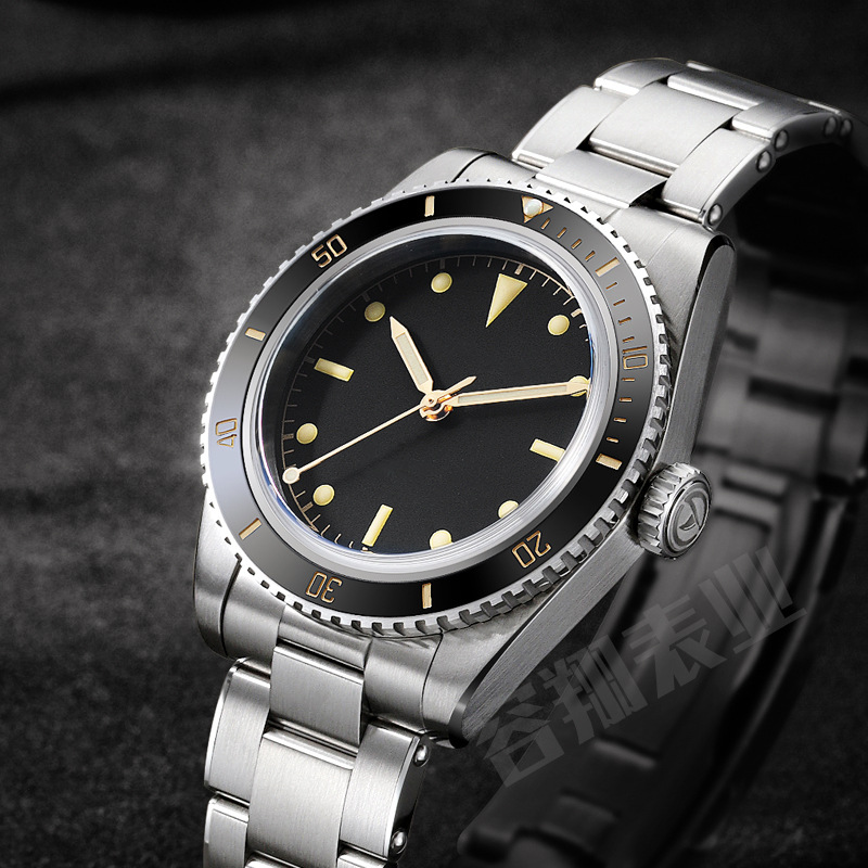 复古潜水自动机械表户外战术防水军表手表男超级夜光坚固金属