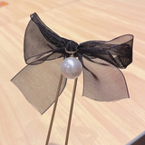 Заколка для волос с бантиком, современная китайская шпилька, аксессуар для волос, простой и элегантный дизайн, фиксаторы в комплекте, в цветочек