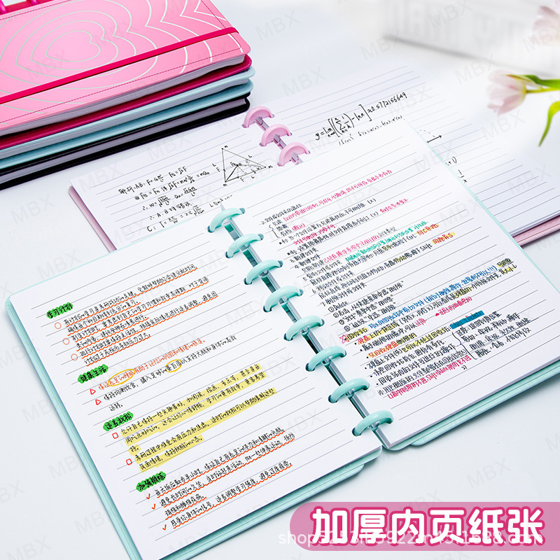 A5 macarrón botón de hongos cuaderno de cuaderno PU elástico cuaderno de cuadernos de papelería image 2