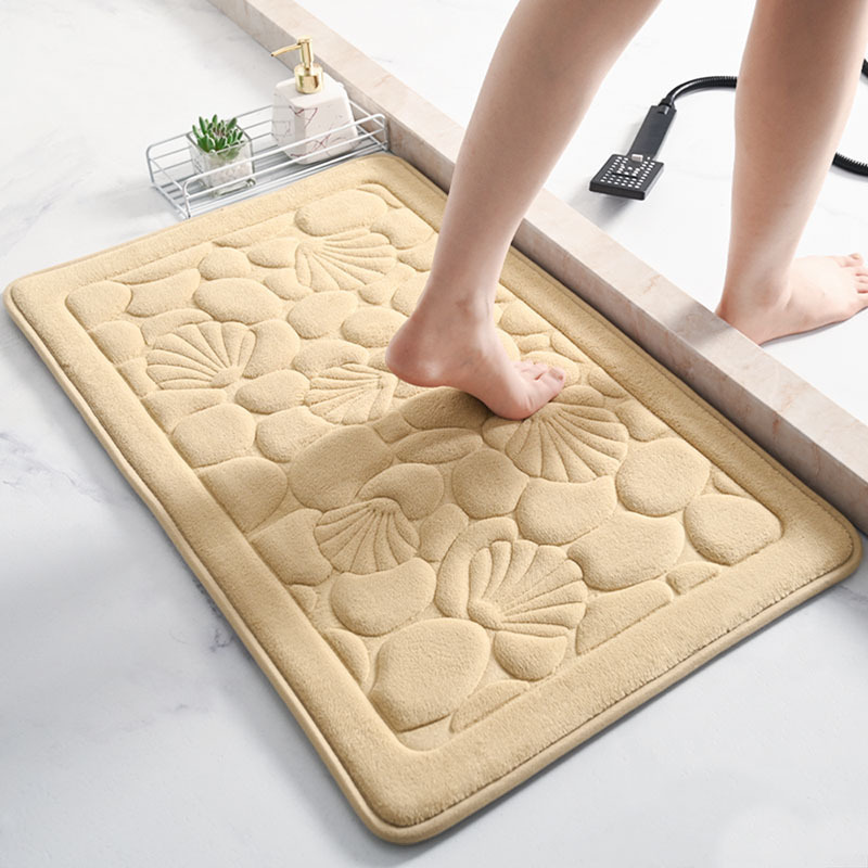 New Coral Fleece Thickened Water Absorbent Floor Mat Home Entry Door Floor Mat Advanced Sense Bathroom Toilet Anti-Slip Mat