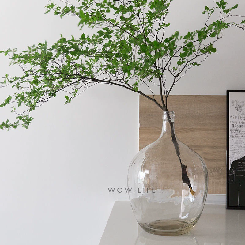 Висячий колокол Ма пьяный лес южный бамбуковый вазу прозрачный большой живот стеклянная ваза с цветочной компотом водная ваза с небольшим ртом настольная ваза оптом
