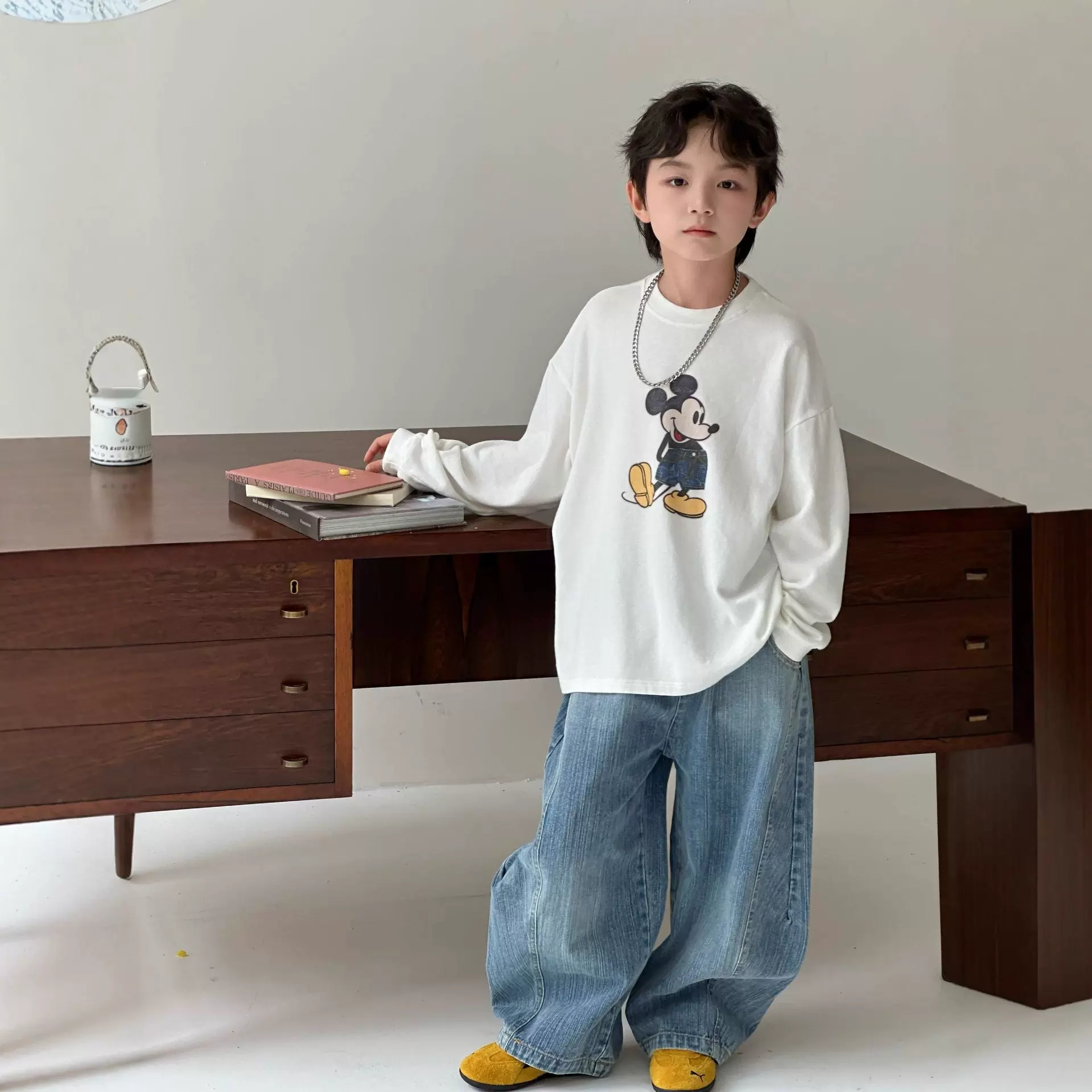 2025秋季新款韩版儿童卡通印花T恤男女童百搭休闲舒适长袖上衣潮