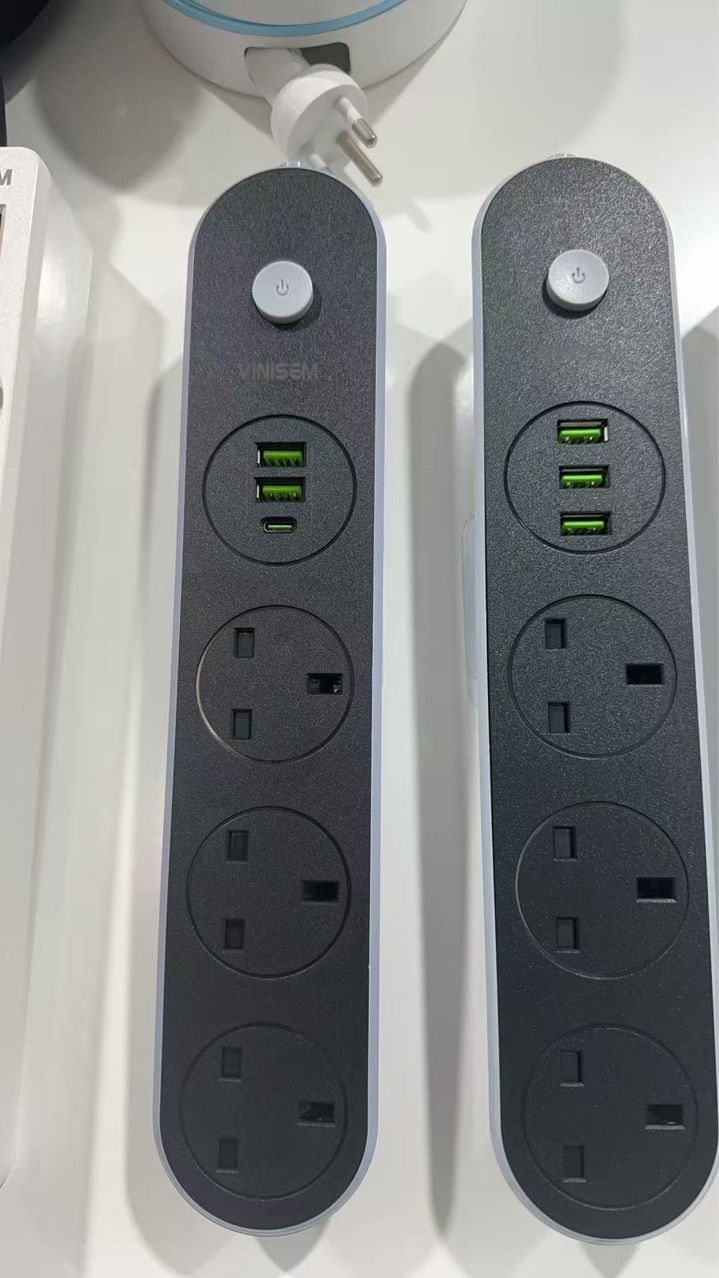 Comercio exterior enchufe de gauge británico + 2USB + 1pD-c puerto, Reino Unido ventas calientes de Dubai Arabia Saudita 3M5M