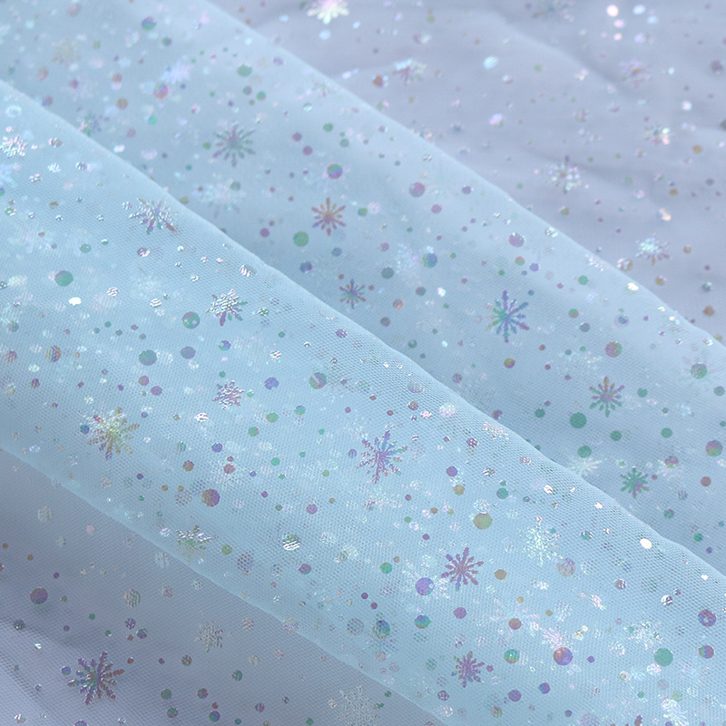 Nueva tela de malla, tela de malla de poliéster, tela de estrella de bronceado mágico, tela de falda de princesa para niñas de primavera y verano