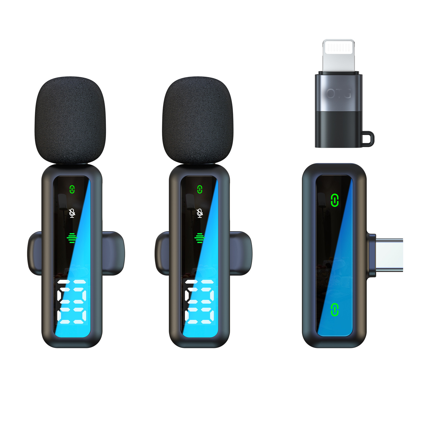 H67 dual microphone type-c+lightning adapter