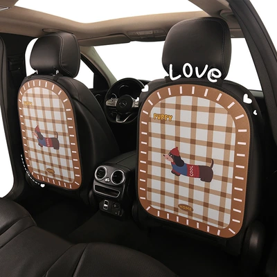 Cute Cartoon Dachshund Car Seat Back Anti-Kick Pad Anti-Dirt Pad Children's Rear Seat Anti-Kick Anti-Scratch Pad