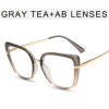 Fashionable metal brand trend glasses, cat's eye, European style
