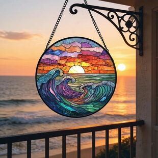 ���R�dStained Glass Suncatcher��ɫ����̫ꖲ��ֶ��ʽ�A�Β��