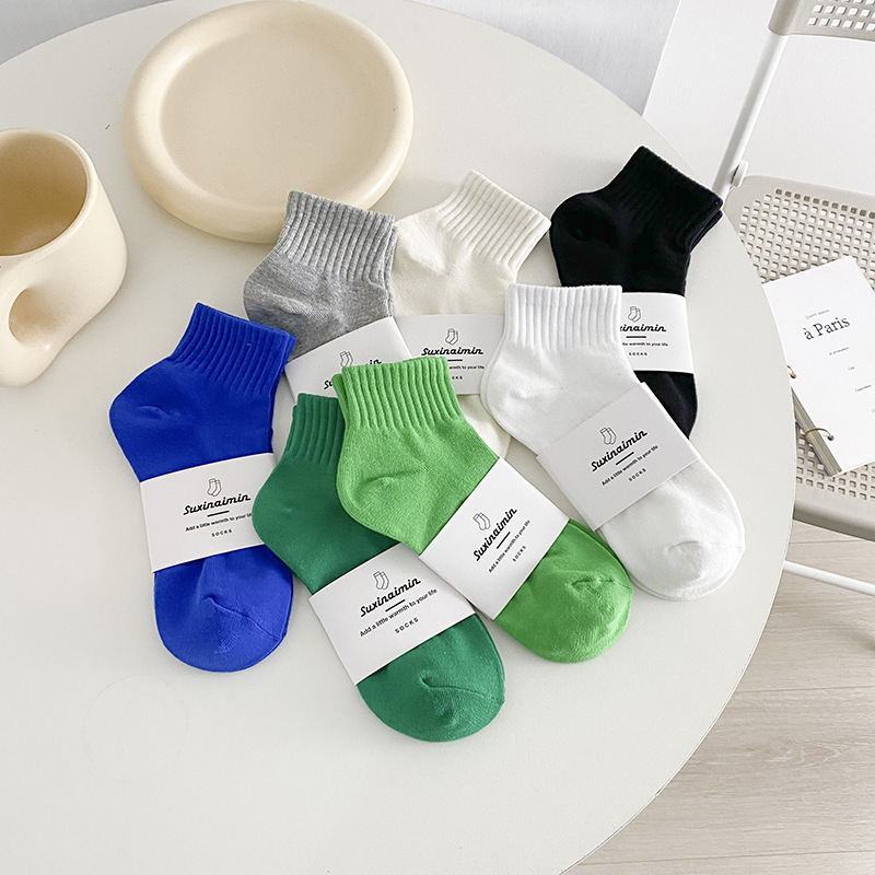 Spring socks women's Green Sports women's short socks cotton Klein Blue Spring tide socks wholesale