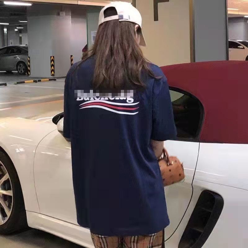 パリの新しいプリントレターファッション半袖男性と女性のためのルーズでスリムな小麦の穂Tシャツファミリーロゴ半袖|undefined