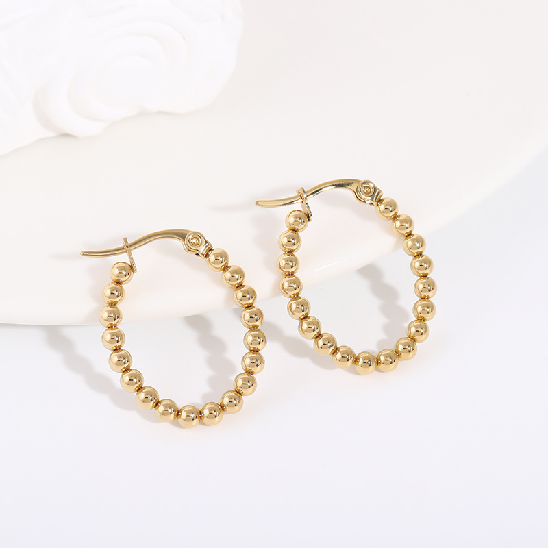 1 Pair Basic Retro Geometric Plating 201 Stainless Steel Gold Plated Earrings display picture 8