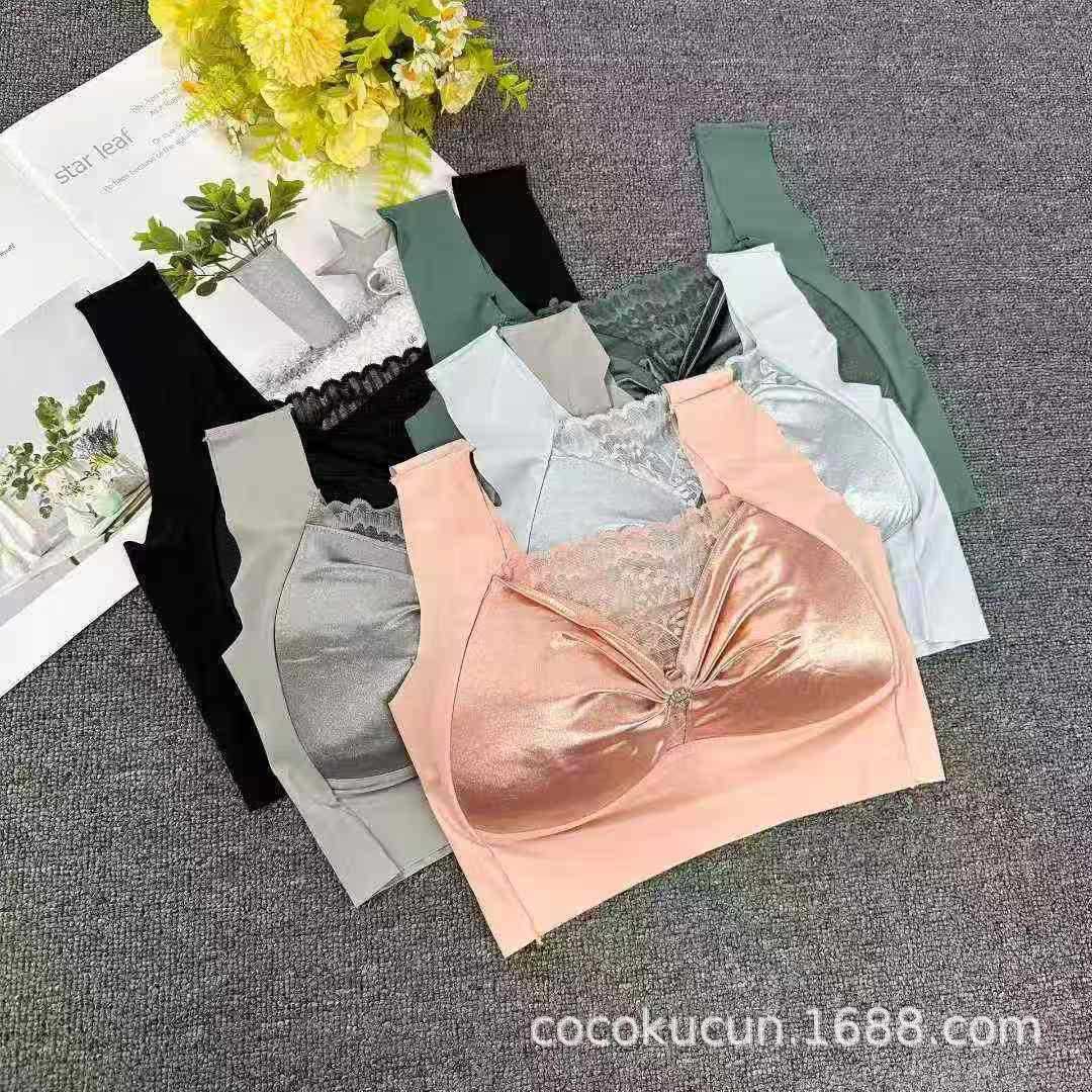 886低价库存高档蕾丝美背女性感文胸无钢圈大码固定杯运动抹胸文