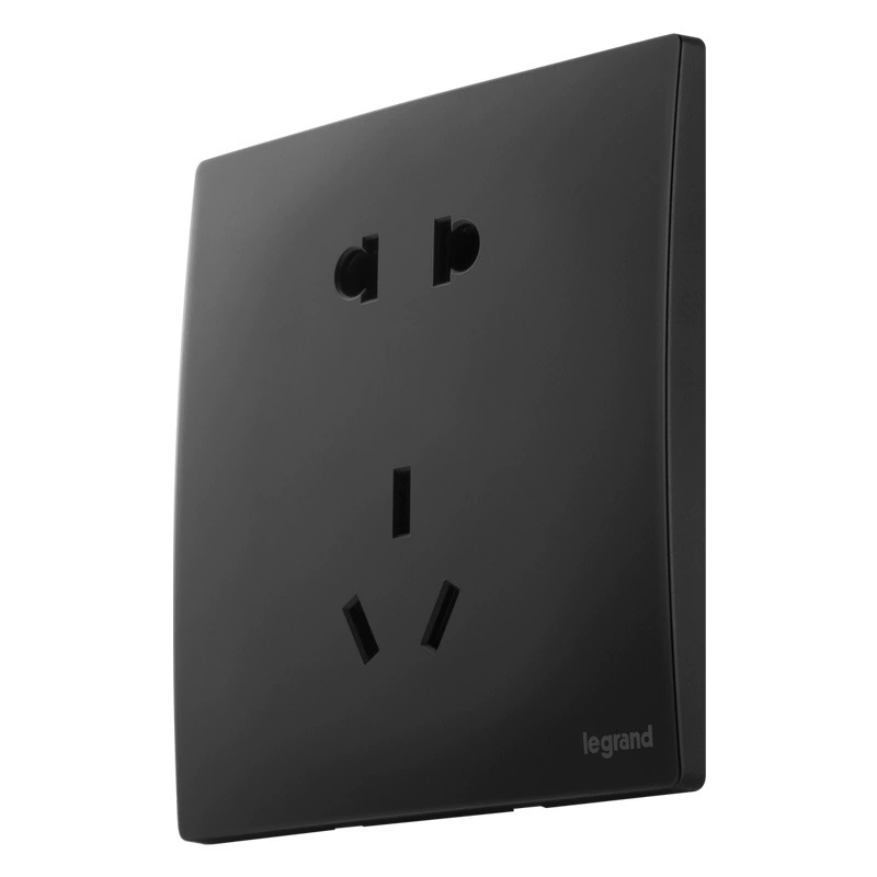 Rog Lawi Night Night Black Switch Socket Panel Welai Black Five -hole Two Three Plugs Wall House 86 Type 86