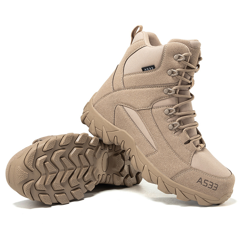 Fabricantes transfronterizos al por mayor de terciopelo cómodos zapatos tácticos transpirables al aire libre entrenamiento deportivo botas de combate zapatos de montaña masculinos antideslizantes image 8